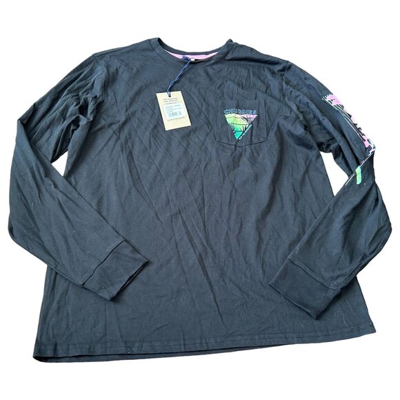 Chubbies The Airborne Tee Shirt Mens XL Black Long Sleeve Weekend Print NWT - Picture 1 of 8